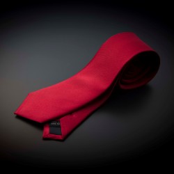 Cravate homme pure soie - couleur unie rouge