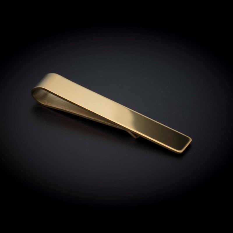 Pince à cravate - 50x8mm - acier inox - couleur or (finition polie) Pince à cravate - 50x8mm - acier inox - couleur or (finition polie)