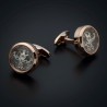 Boutons de manchettes "tourbillon" - acier inoxydable & laiton plaqué rhodium - couleur or Boutons de manchettes "tourbillon" - acier inoxydable & laiton plaqué rhodium - couleur or
