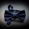 Noeud papillon homme pure soie - couleur unie bleu foncé Noeud papillon homme pure soie - couleur unie bleu foncé
