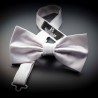 Noeud papillon homme pure soie - couleur unie blanc Noeud papillon homme pure soie - couleur unie blanc
