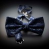 Noeud papillon homme mariage pure soie - bleu foncé à motifs Paisley bleu clair Noeud papillon homme mariage pure soie - bleu foncé à motifs Paisley bleu clair