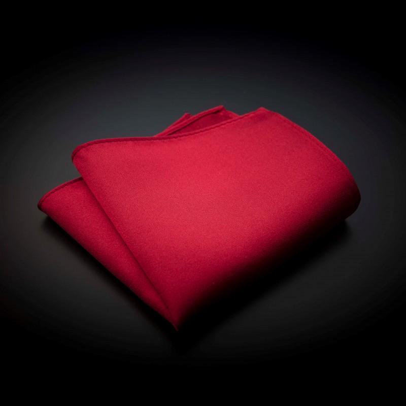 Pochette pure soie - couleur unie rouge