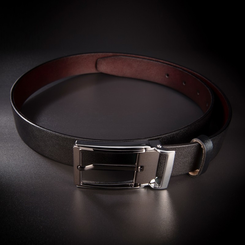 Ceinture Homme En Cuir Véritable Noir 30mm - Élégante, Polyvalente - Pour Costume, Jean, Affaires - Accessoire Durable Chic