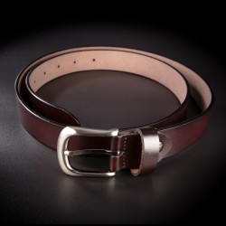 Ceinture femme - 2,7x130cm - cuir véritable - couleur brun foncé