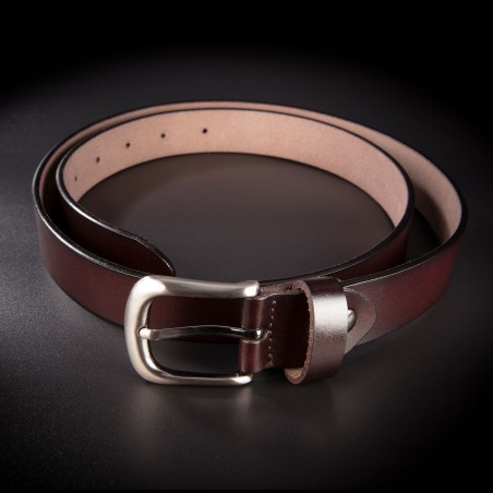 Ceinture Femme En Cuir Véritable - Couleur Bleue, Taille 115, Boucle Dorée Tendance