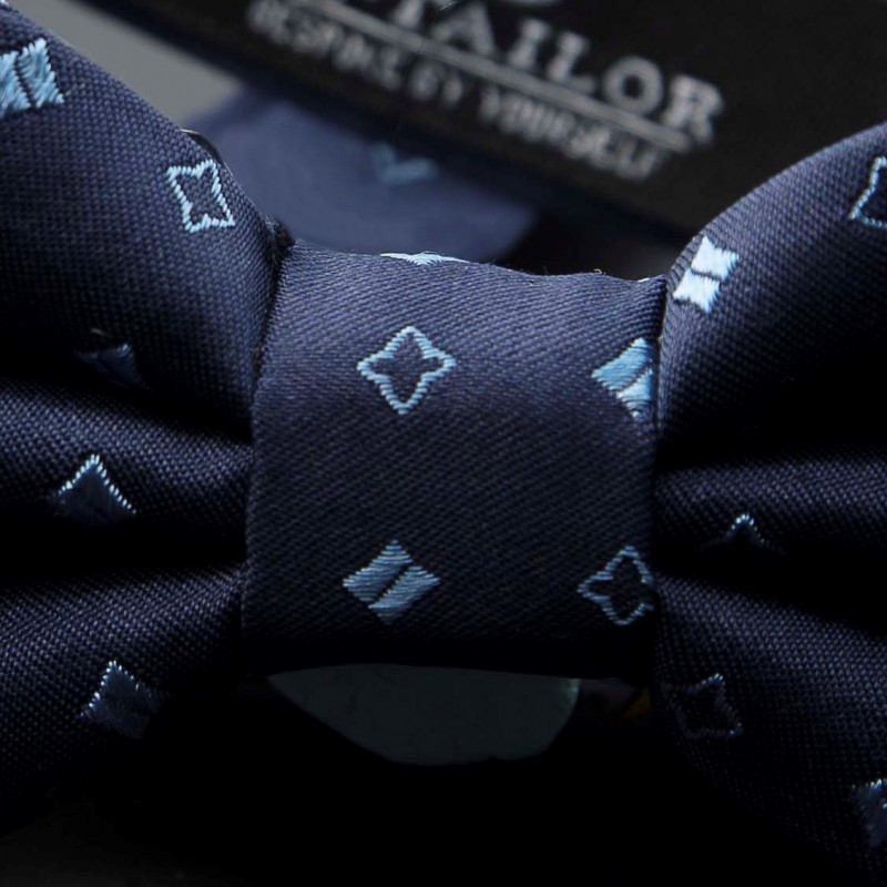 Nœud Papillon Homme En Soie Paisley - Noir/bleu Marine, Réglable, Bouton, Neuf